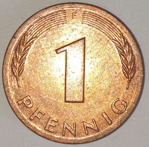 1979 F - 1 PFENNIG - ONE PFENNIG - GERMANY - FEDERAL REPUBLIC - (Copper Plated Steel)